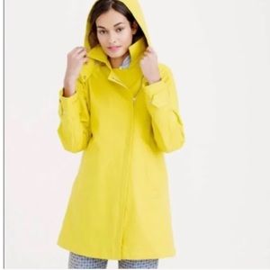 Yellow J. Crew rain coat, size Small